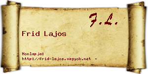 Frid Lajos névjegykártya