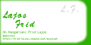 lajos frid business card